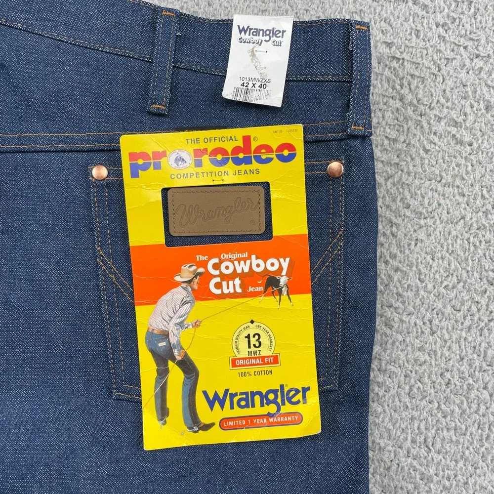Wrangler Jeans Mens 42x40 Blue Cowboy Cut 13MWZ Original Fit Rigid Denim NWT